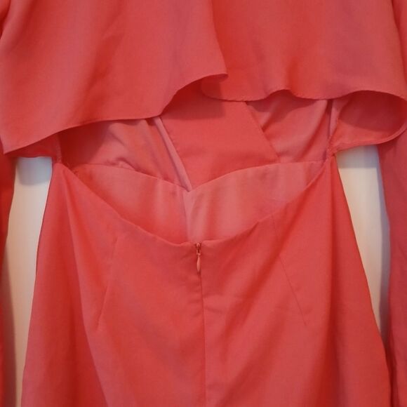 Ark & Co Spring Backless Boho Coral Orange Festival Shorts Romper Playsuit-S - Picture 8 of 12